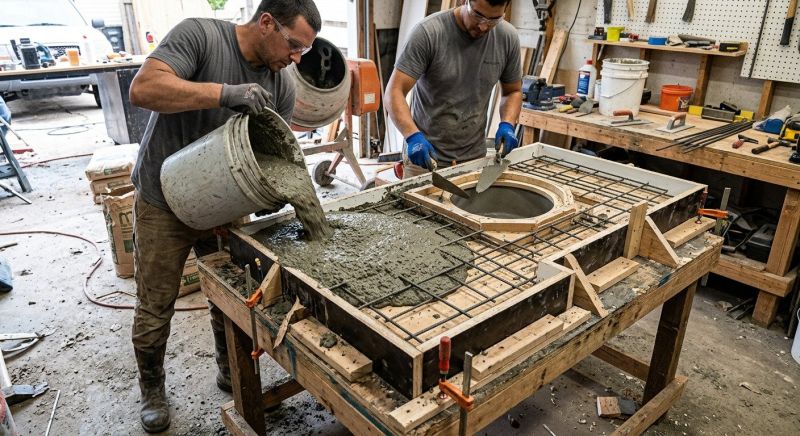 Cement Countertop Pouring in Santa Rosa, CA