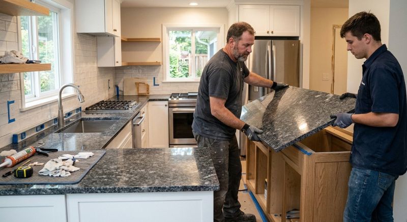 Granite Slab Installation in Santa Rosa, CA