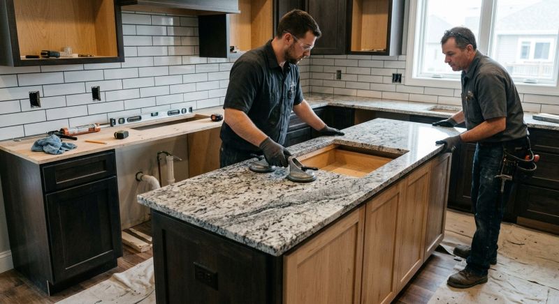 Granite Slab Installation in Roseville, CA